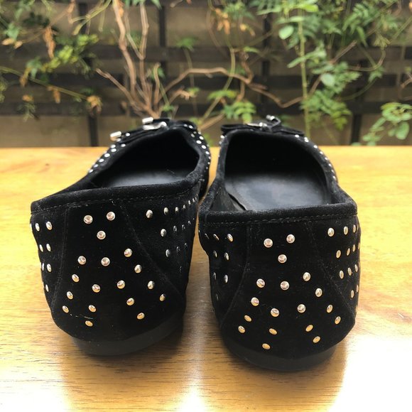 BCBGeneration Suede Black Ballet Flats Studded - Picture 4 of 7